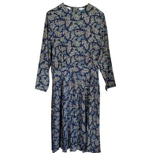 Vintage Talbots Pleated Paisley Midi Dress Sz 16
